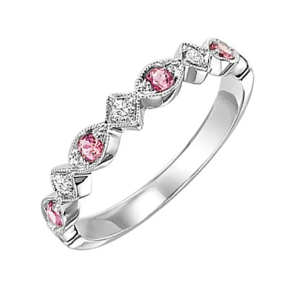 10KT White Gold & Diamond Classic Book Stackable Fashion Ring  - 1/10 ctw