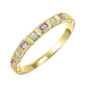 10KT Yellow Gold & Diamond Classic Book Stackable Fashion Ring  - 1/10 ctw