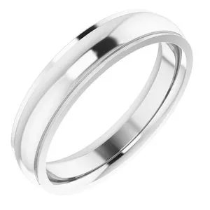 14K White 4 mm Comfort Fit Edge Band Size 6