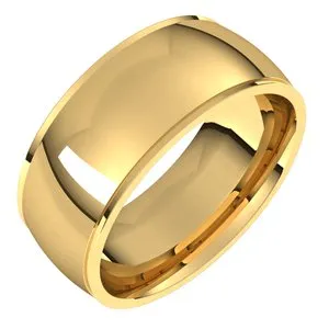 14K Yellow 8 mm Comfort Fit Edge Band Size 11