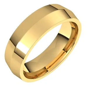 18K Yellow 6 mm Knife Edge Comfort Fit Band Size 8.5