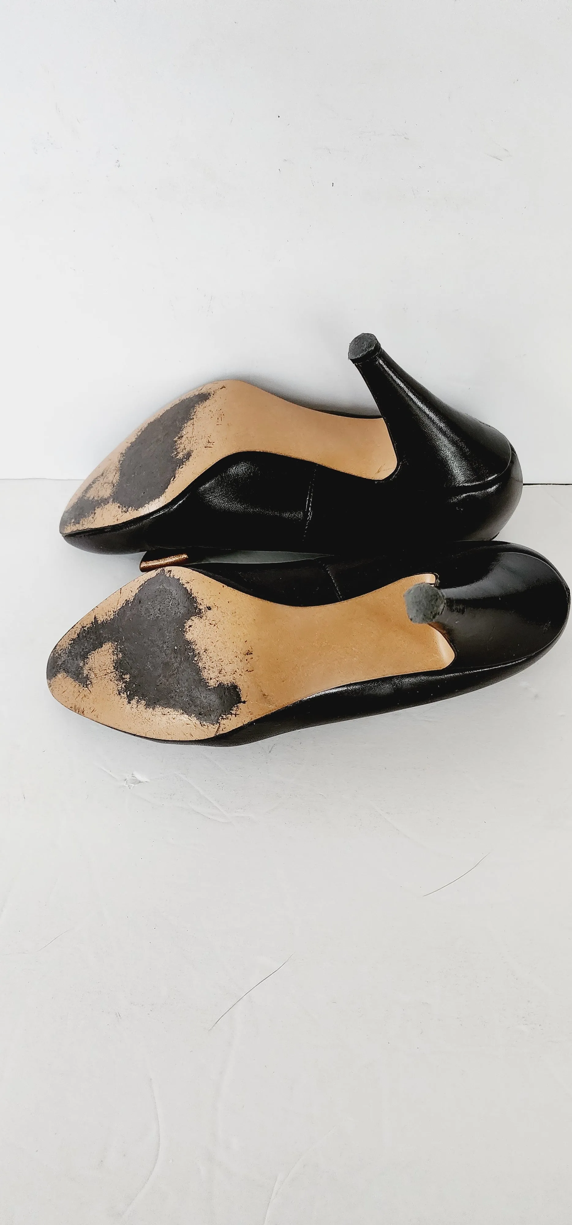80s Brown Leather Pumps High Heels with Bow Clips by Chandlers Size 7 / Vegan / Original Box