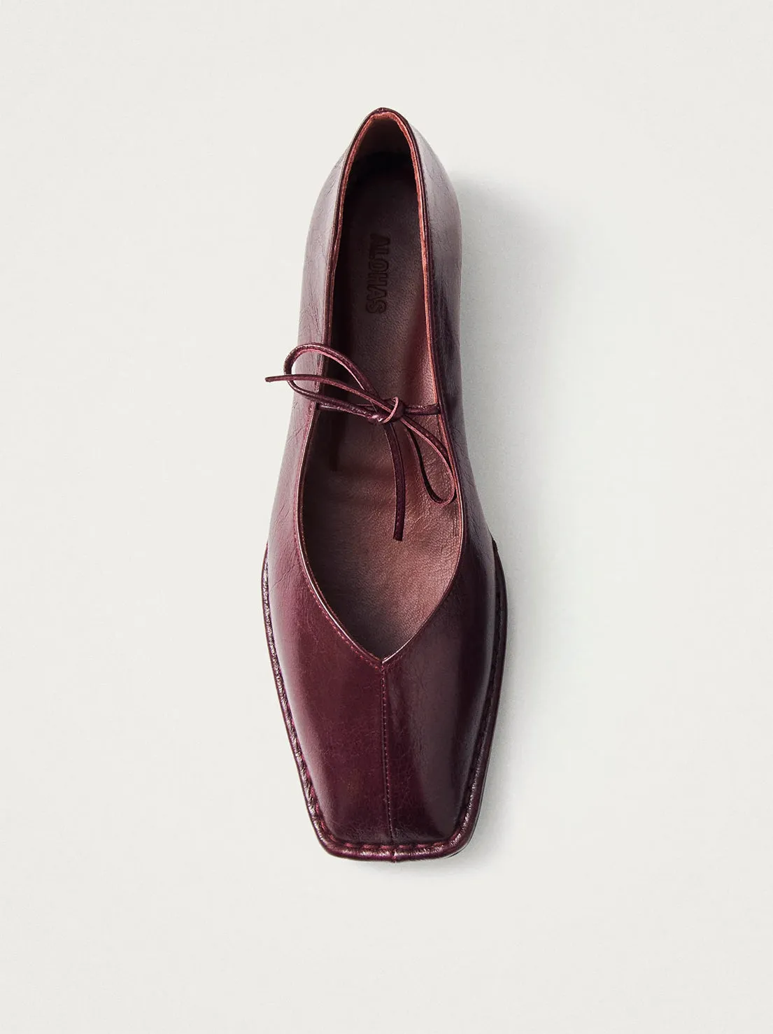 Alohas - Sway Leather Flats - Burgundy