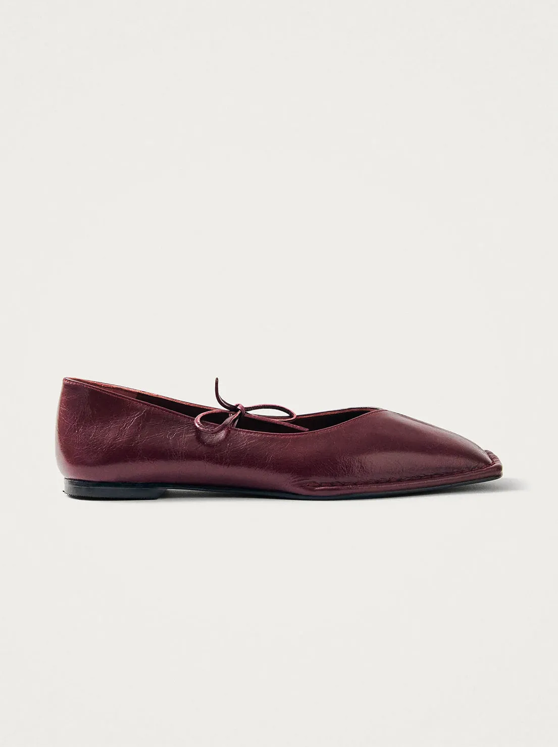 Alohas - Sway Leather Flats - Burgundy