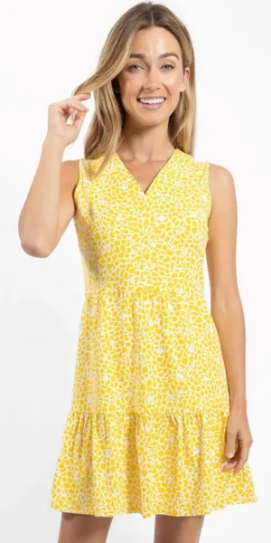 Annabelle Dress in Yellow Mums