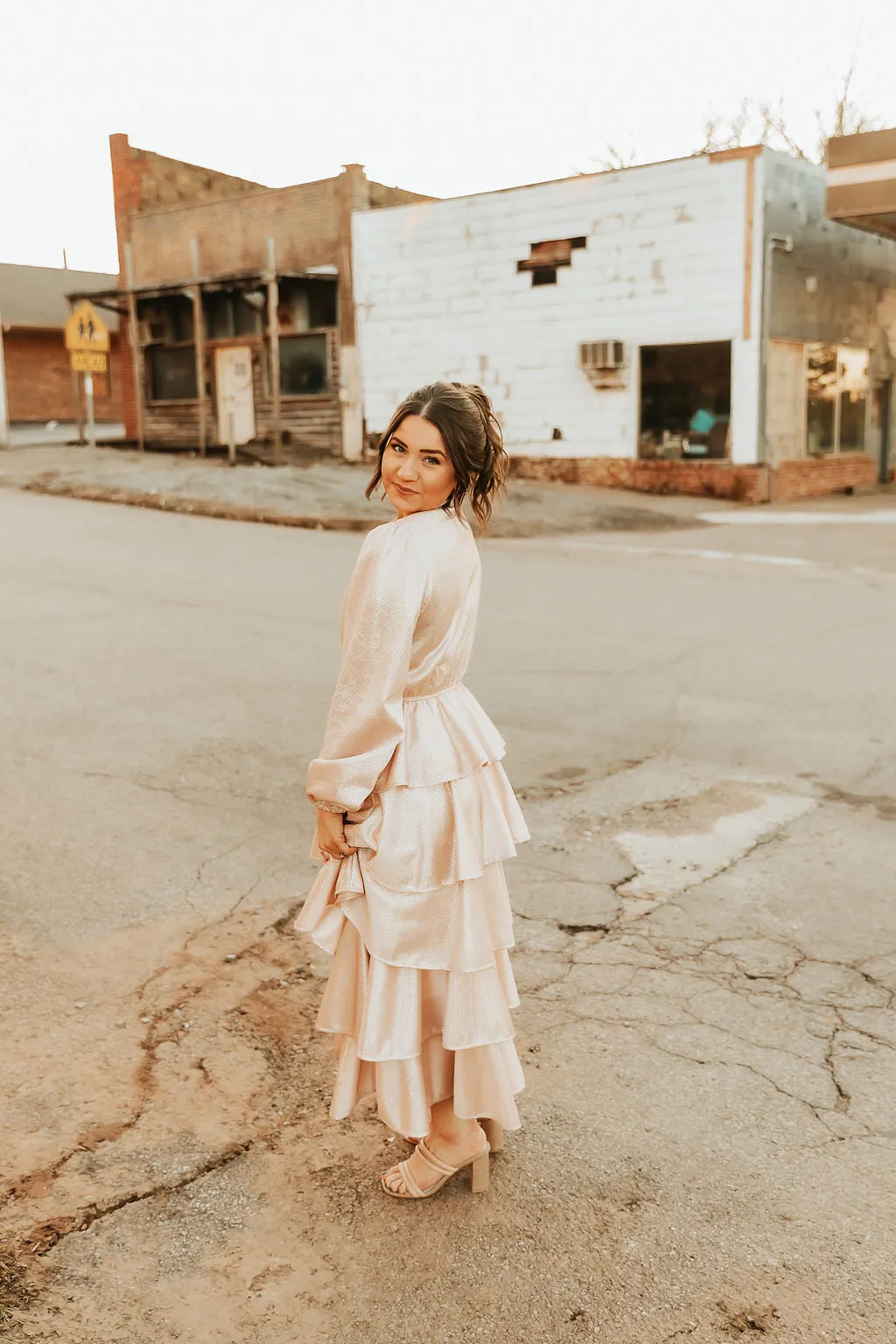 Apricot Ruffle Dress