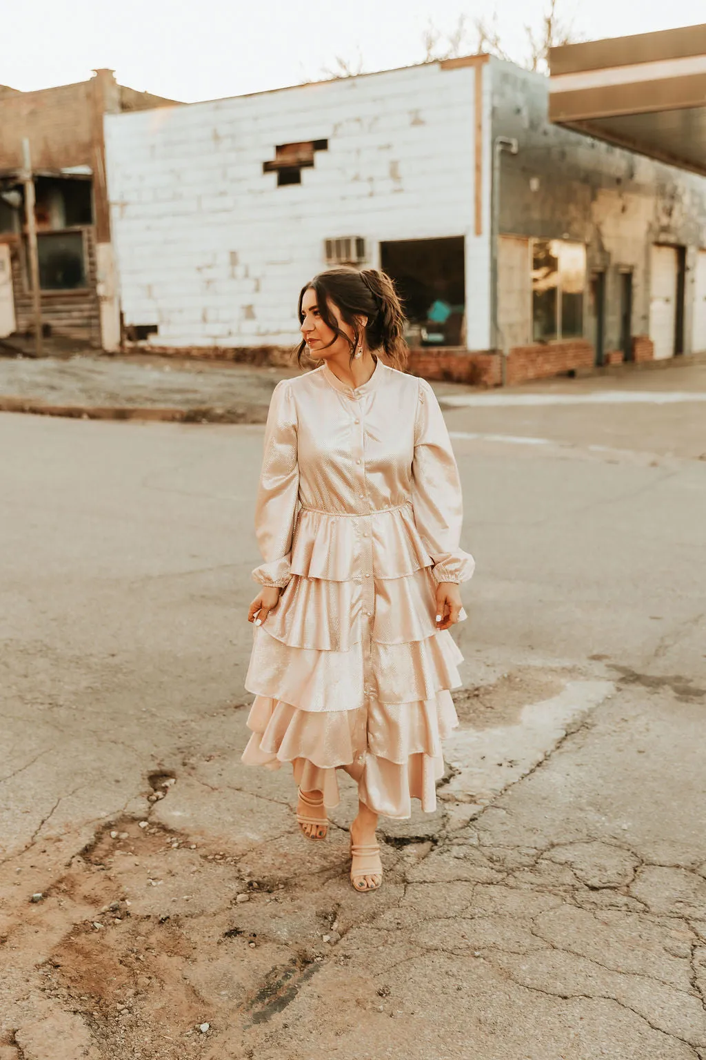 Apricot Ruffle Dress