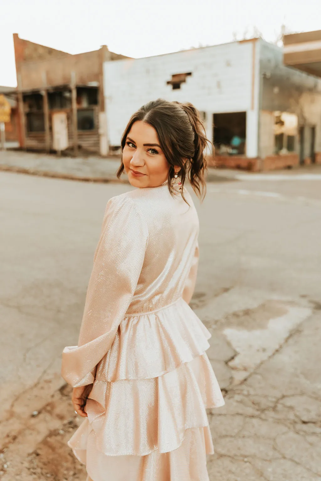 Apricot Ruffle Dress