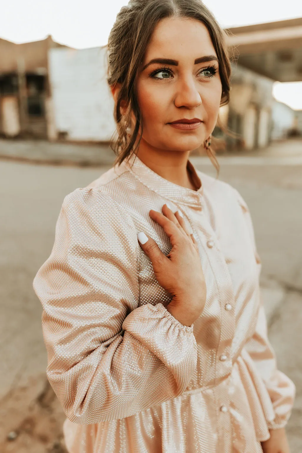 Apricot Ruffle Dress
