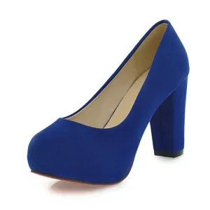 Arrivals Fashion Shallow Thick High Heels Round Toe High Heels Platform Pumps Shoes Buckle Strap Pumps