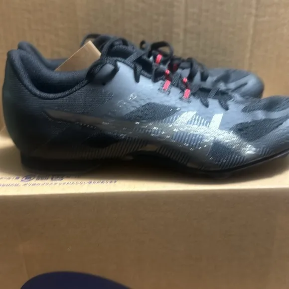 ASICS HYPER MD 8 TRACK AND FIELD RUNNING SHOE: BLACK/GRAY: NEW IN BOX: SIZE 8