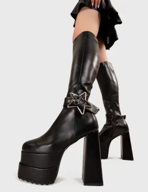 Asteroid Platform Knee High Boots