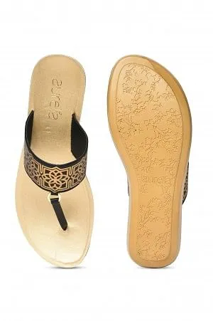 Aurelia Foil Print Black Almond Toe Flat