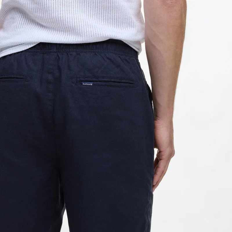 BARBOUR Cotton Linen Relaxed Short in Navy