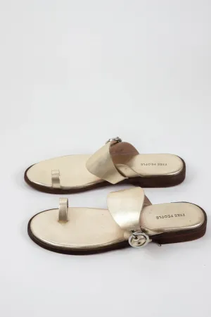 Barcelona Slip On Toe Loop Sandal, Gold Metallic | Free People