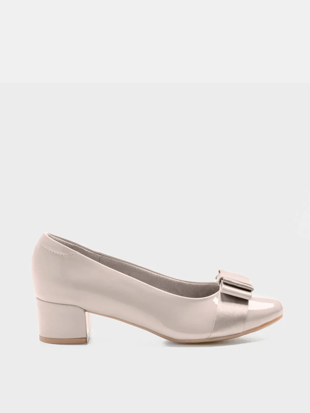 Block Heel Pumps With Bow