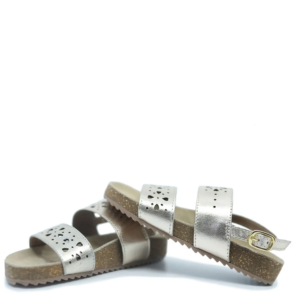 Bonton Champagne Perforated Sandal