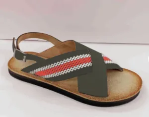 Bonton Khaki Criss Cross Sandal
