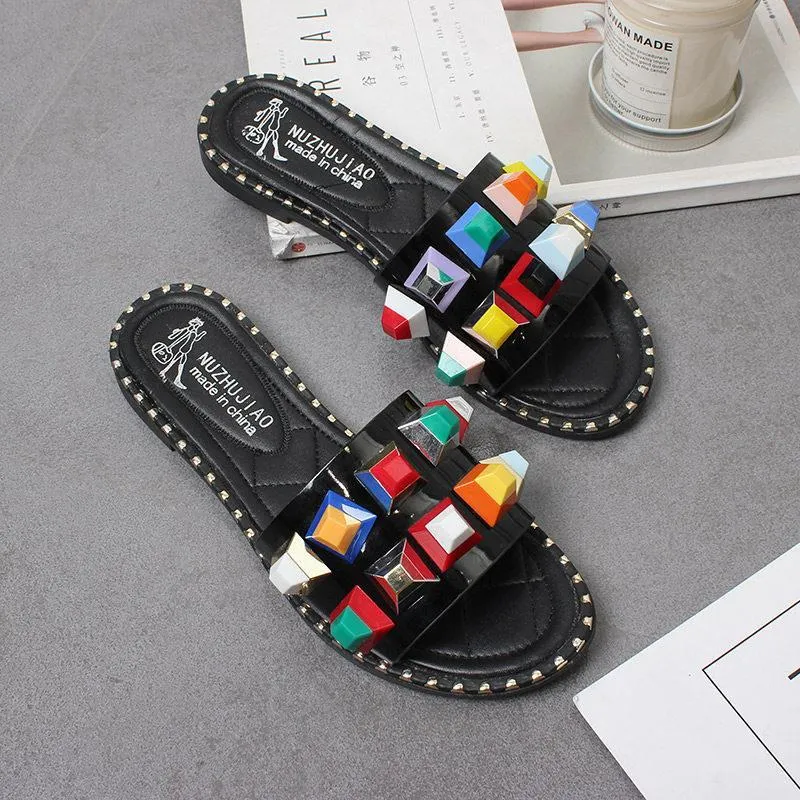 Daisy Dot Slip On Slider Sandals