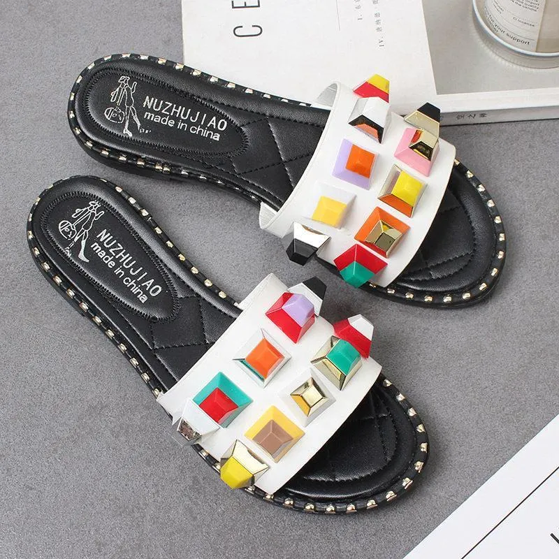Daisy Dot Slip On Slider Sandals