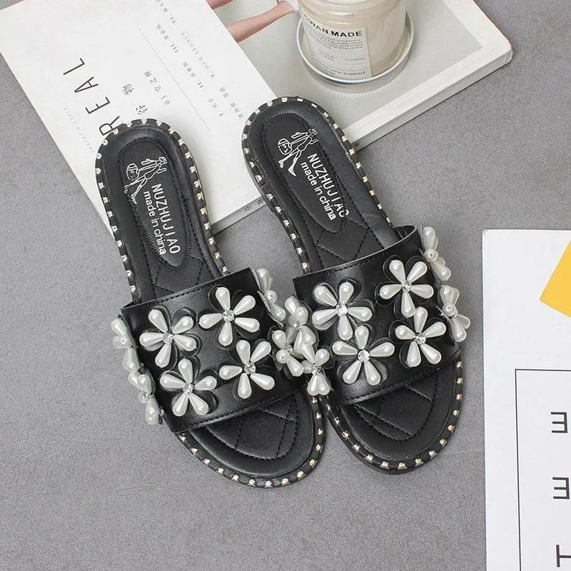 Daisy Dot Slip On Slider Sandals