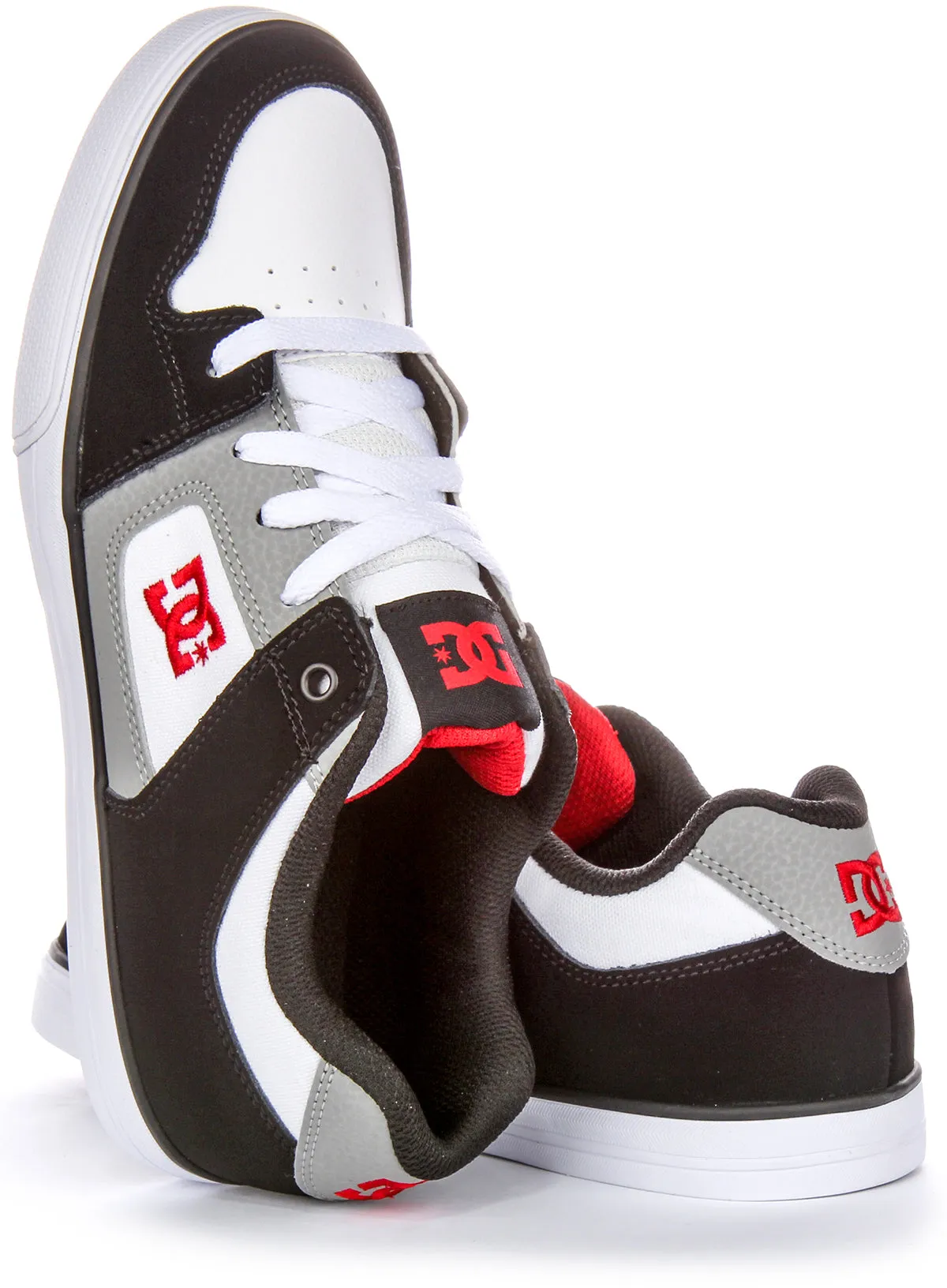 Dc Shoes Pure In White Black Grey For Youth