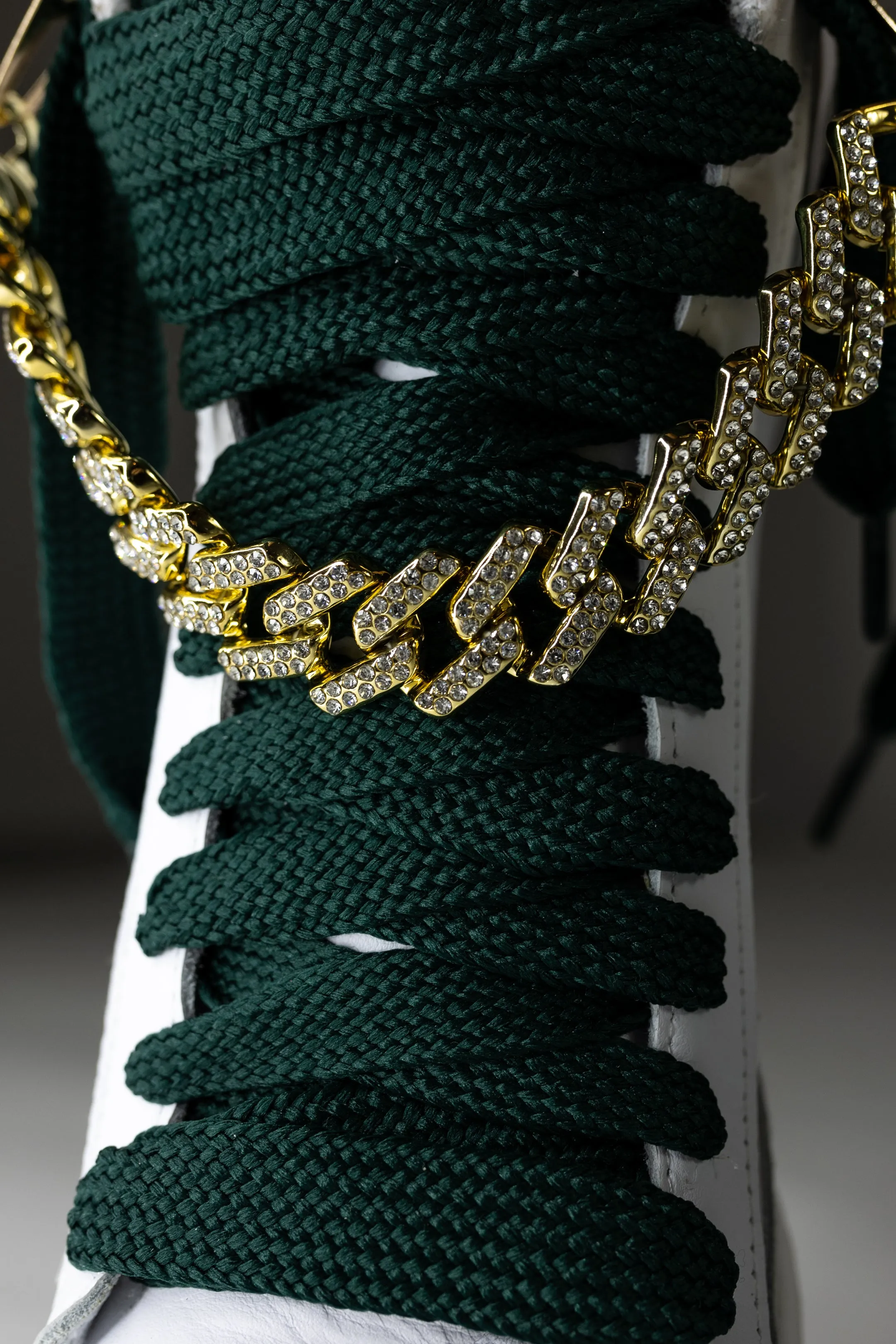 Fearless White With Hunter Green Laces Wedge Sneaker