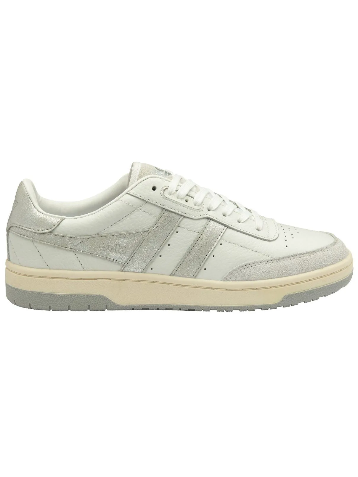 Gola Falcon Mirror Sneaker in White/Silver