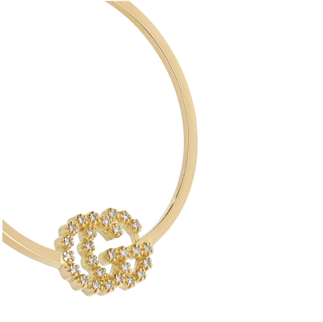Gucci GG Running Hoop Earrings with Diamonds in Gold