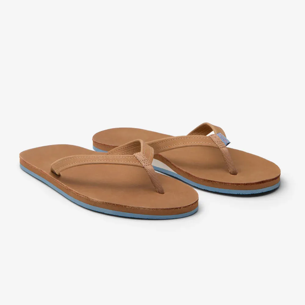 Hari Mari Fields Flip Flops in Tan | Dusty Blue