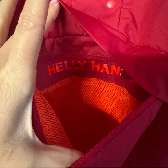 Helly Hansen Loke Packable Anorak jacket pullover snap buttons pocket pink