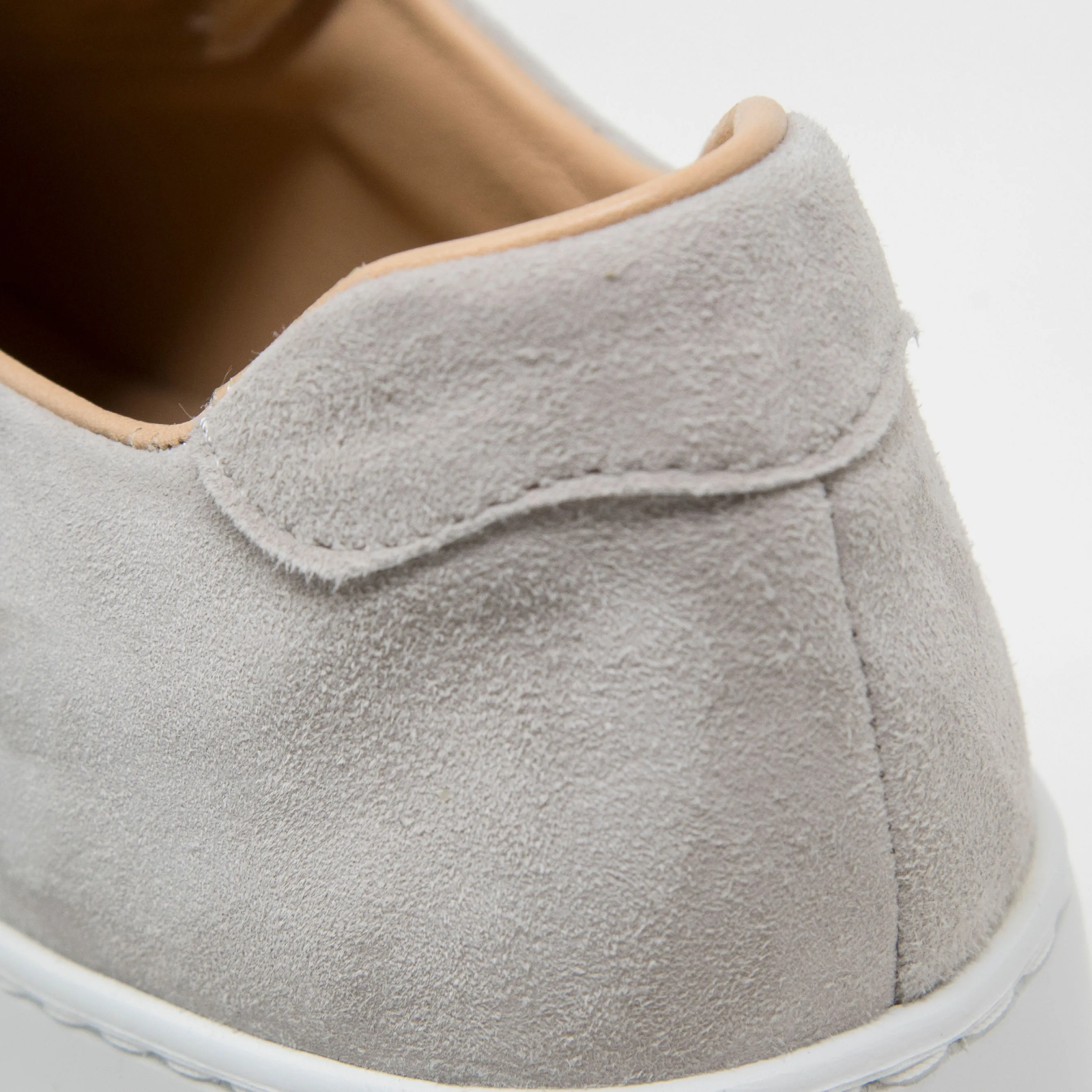 Jane Galland Trainers Marie Light Grey Suede Flatform Laceless