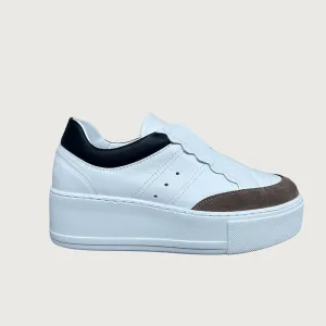 Jane Galland Trainers Marie Off White Flatform Scalloped Laceless