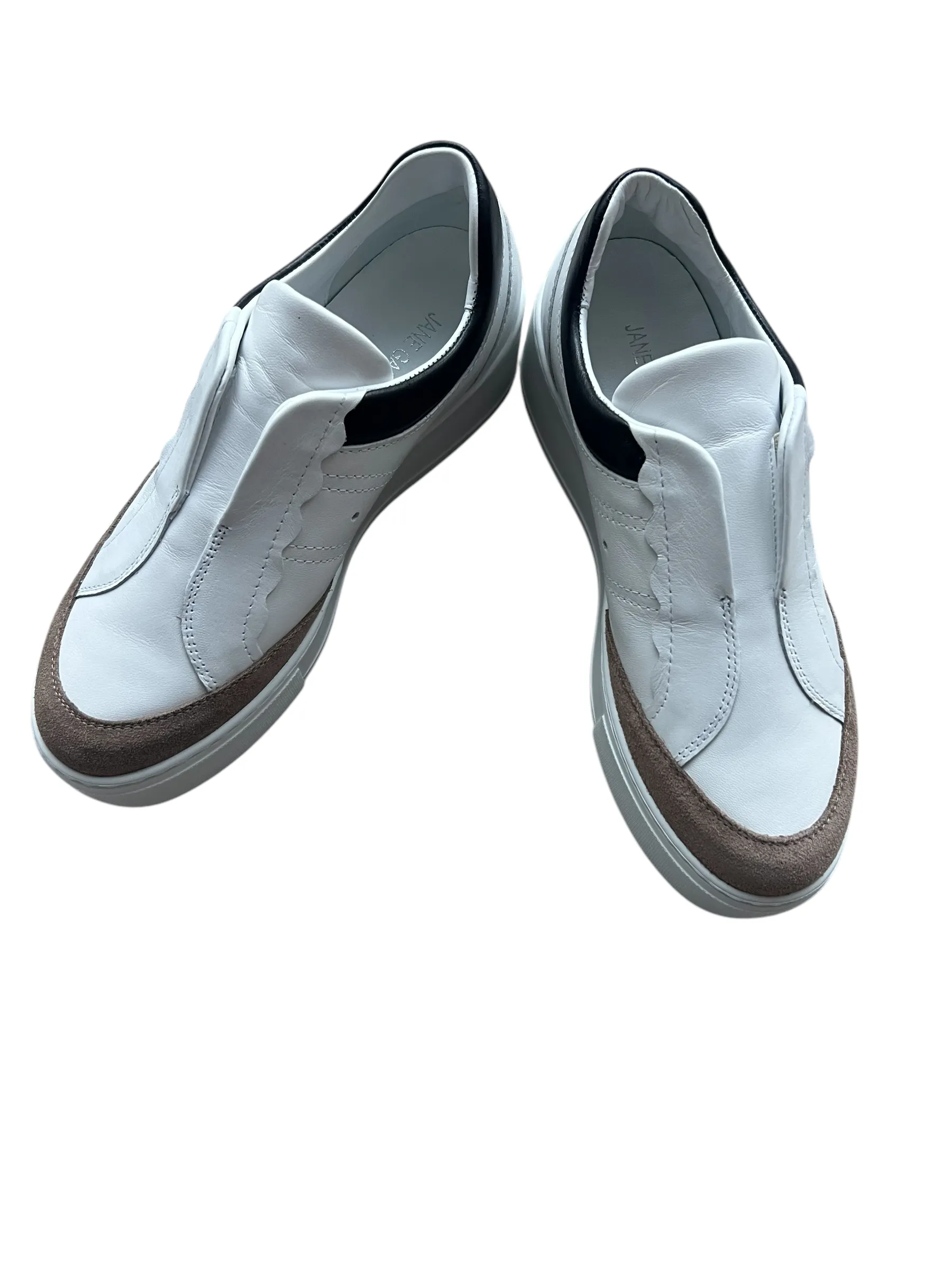 Jane Galland Trainers Marie Off White Flatform Scalloped Laceless