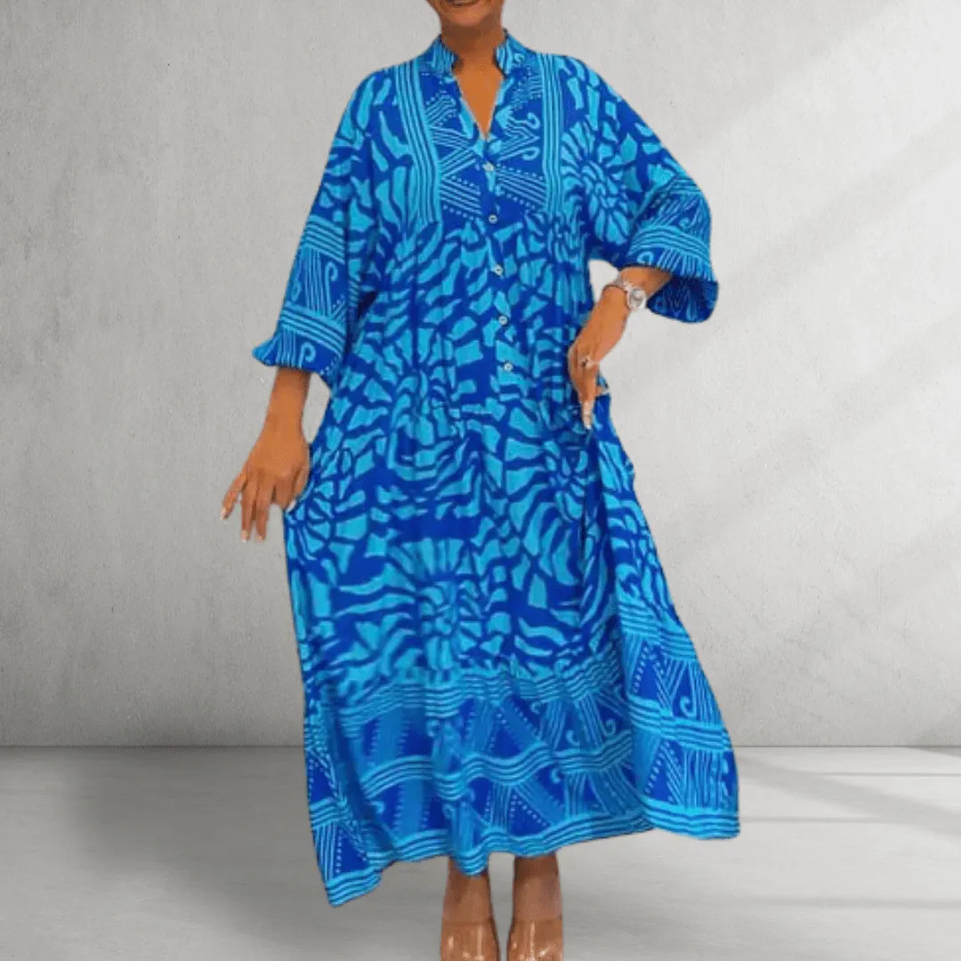 Kaftan Dress – Bold Print – Loose Boho Fit