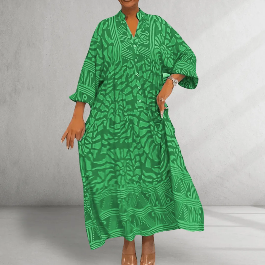 Kaftan Dress – Bold Print – Loose Boho Fit