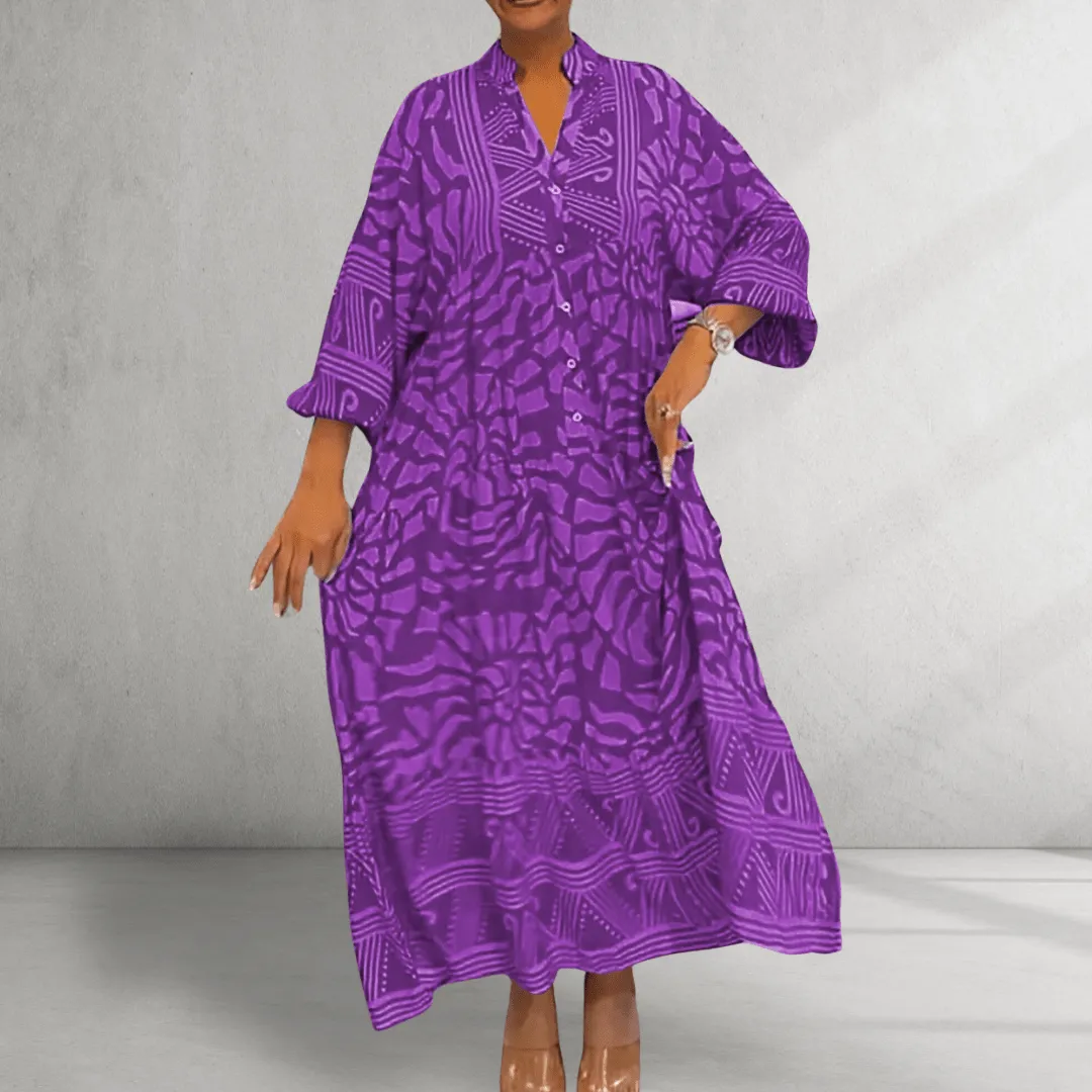 Kaftan Dress – Bold Print – Loose Boho Fit
