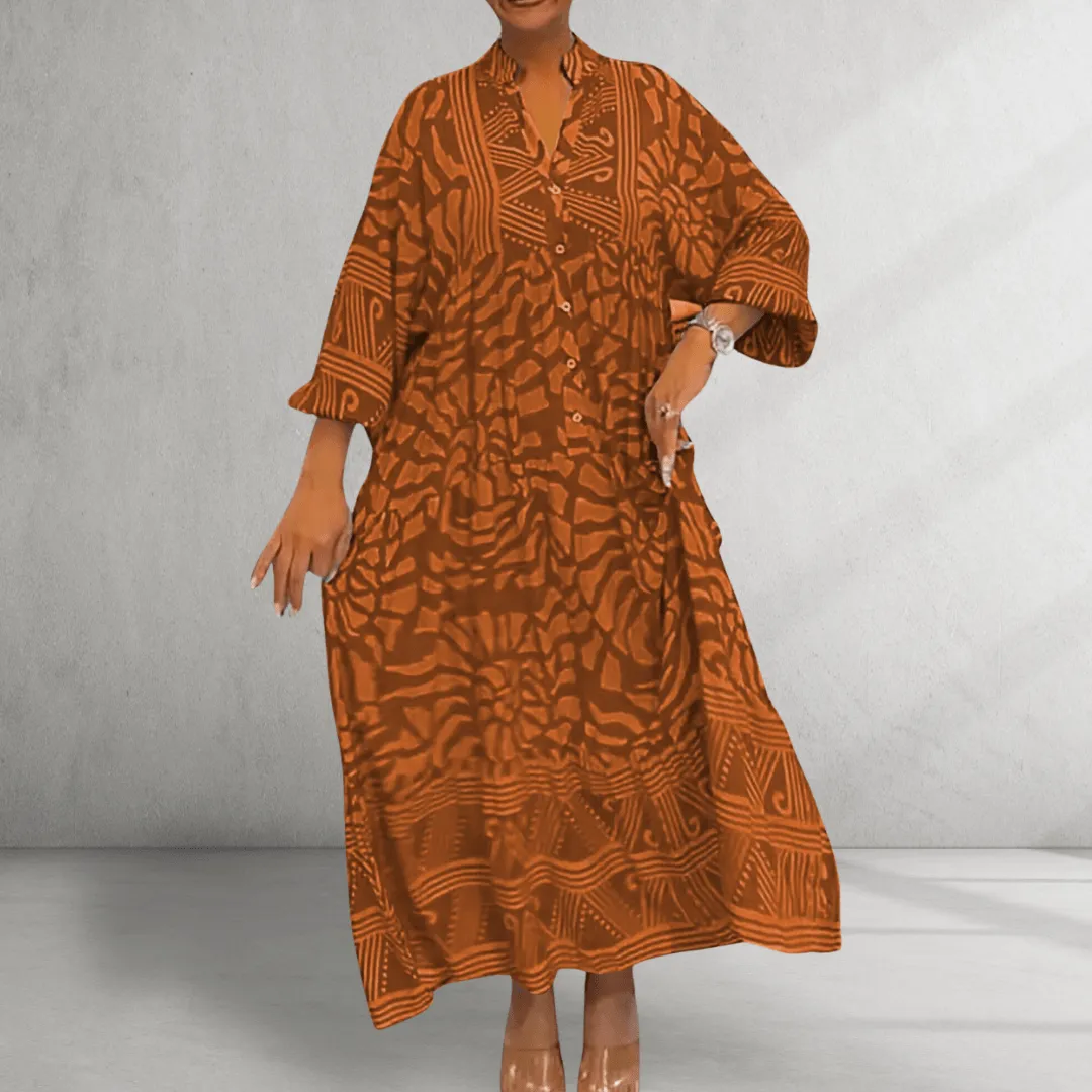 Kaftan Dress – Bold Print – Loose Boho Fit