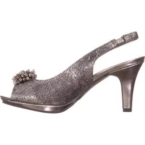 Karen Scott Womens Breena Open Toe Slingback Classic Pumps, Pewter, Size 7.0