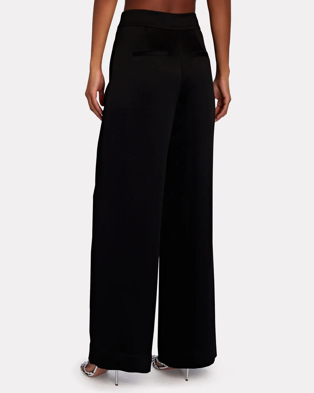 Kyra Satin-Crepe Wide-Leg Pants