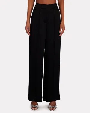 Kyra Satin-Crepe Wide-Leg Pants