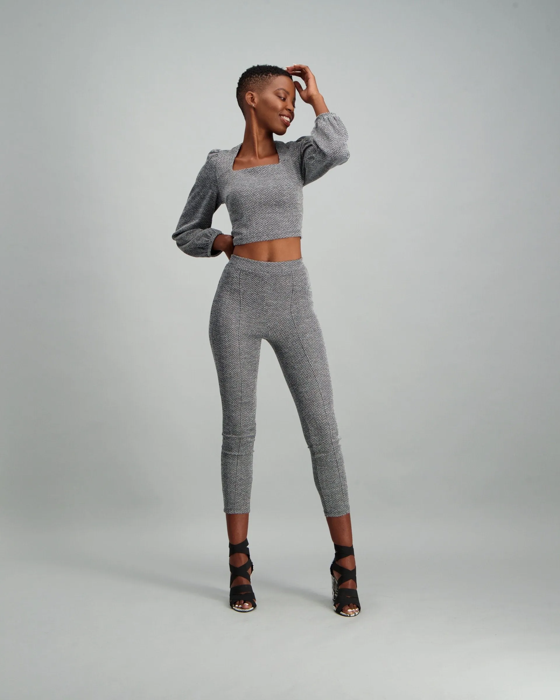 Ladies Pintuck Legging - Grey