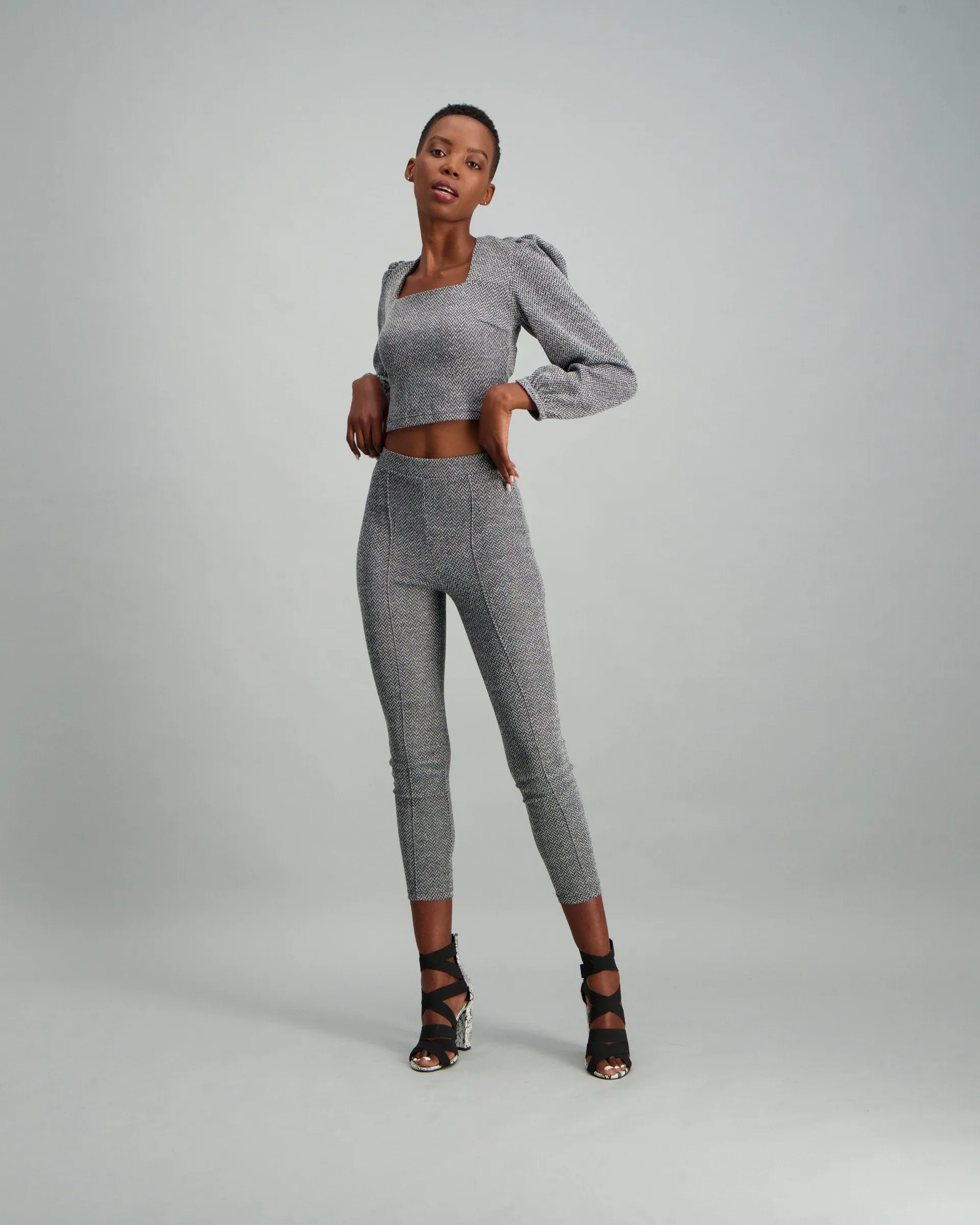 Ladies Pintuck Legging - Grey