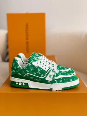 Louis Vuitton LV Trainer Green Denim Sneaker