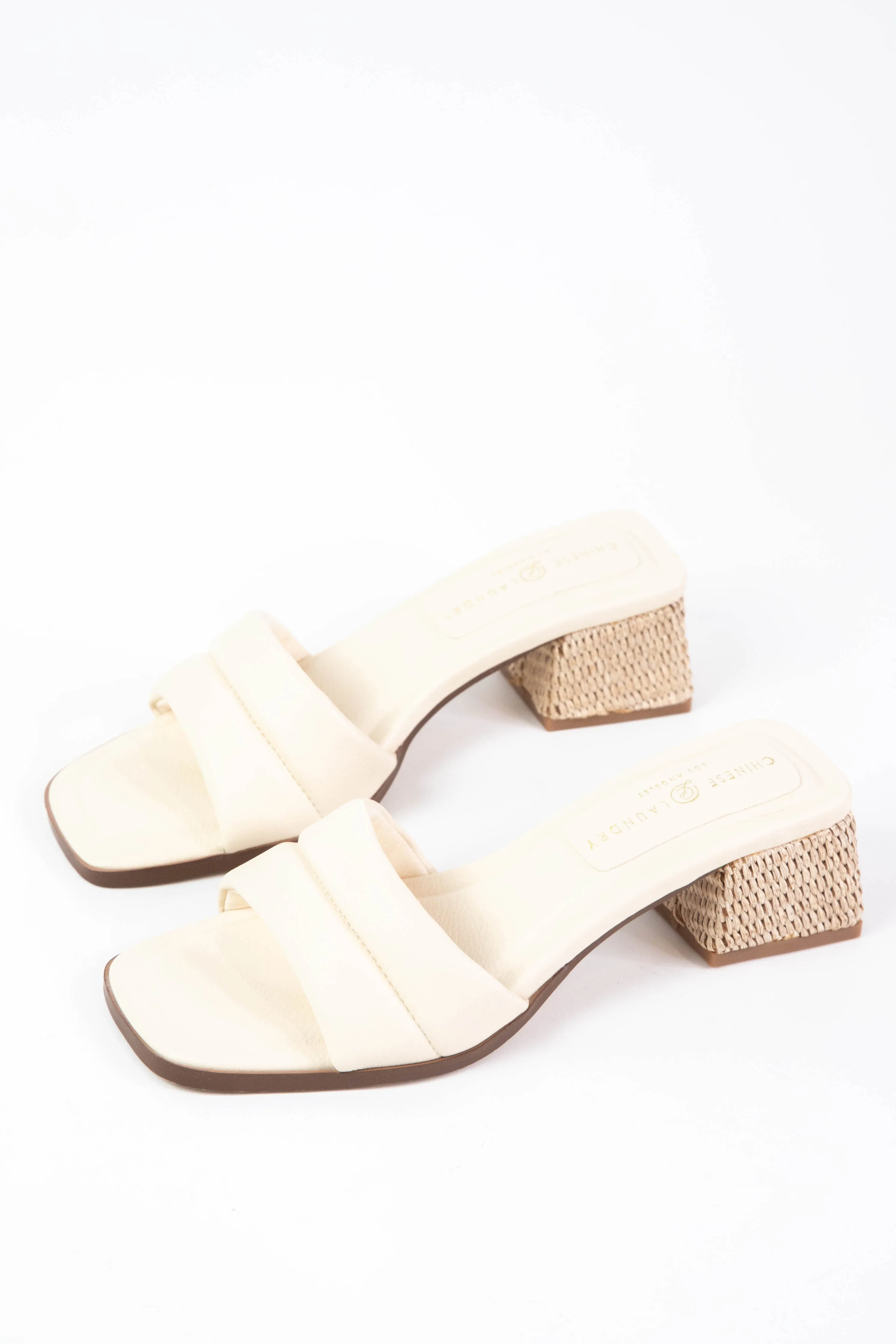 Lucianna Low Heel Sandal, Cream | Chinese Laundry