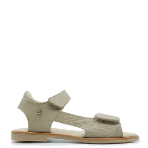 Manuela Taupe Textured Velcro Sandal
