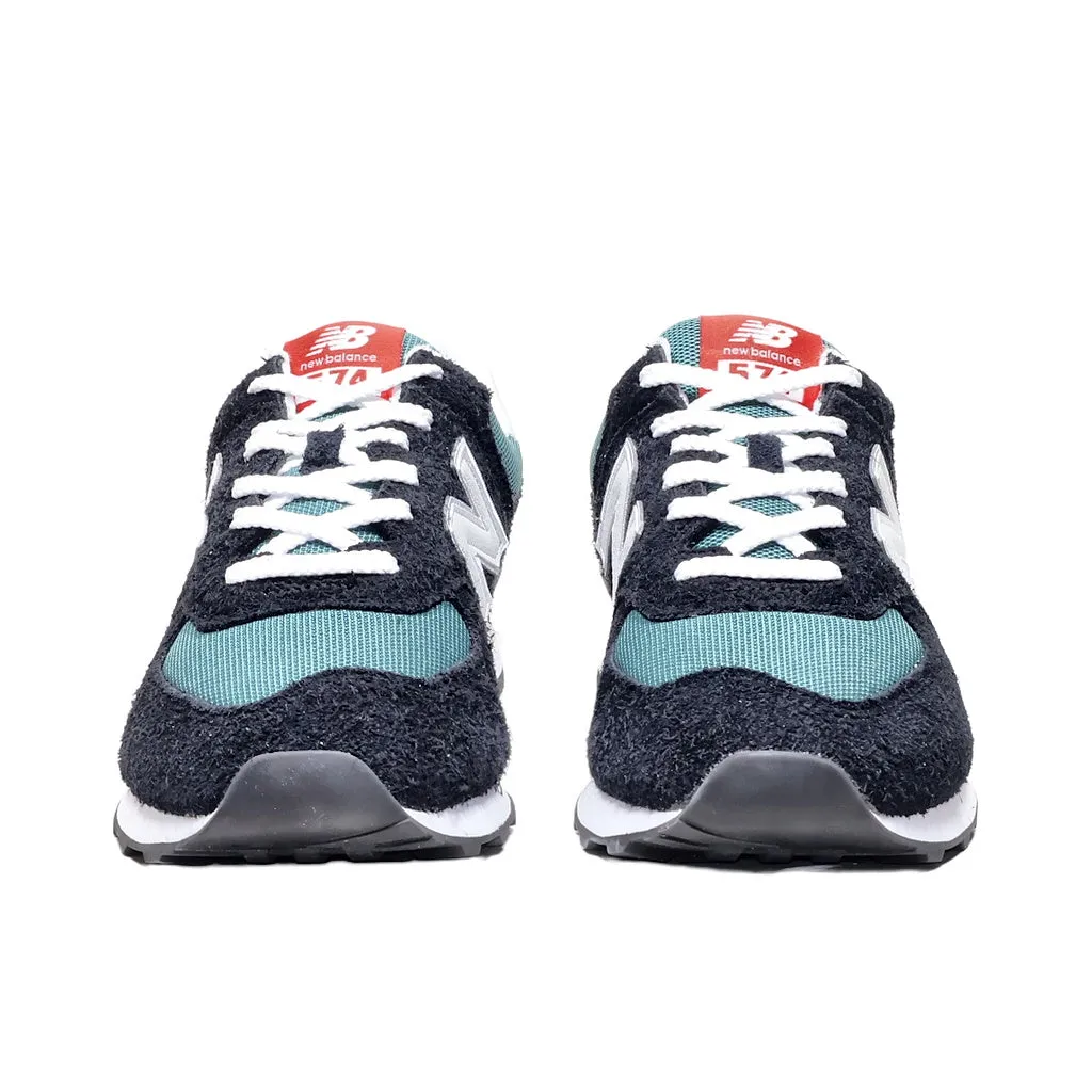 New Balance 574 Sport Shoes Suede Black Color For Men