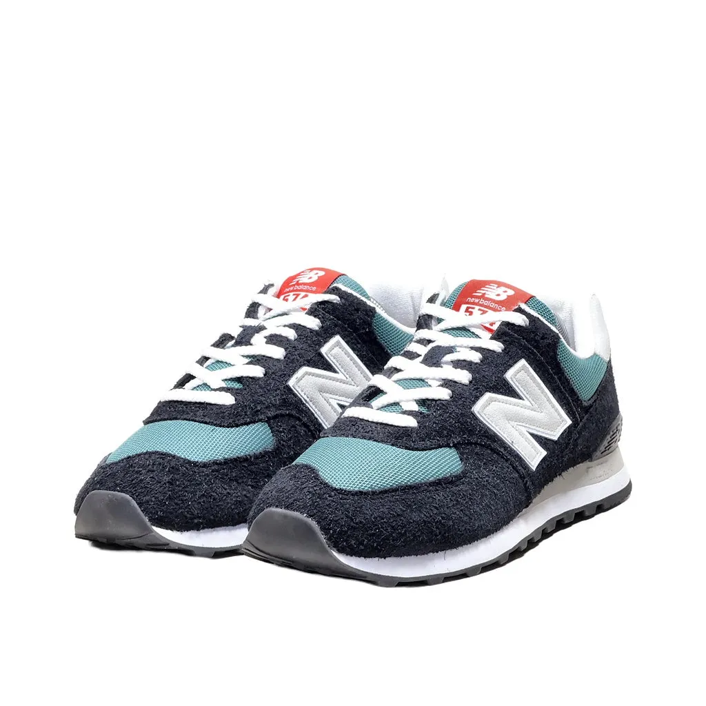 New Balance 574 Sport Shoes Suede Black Color For Men