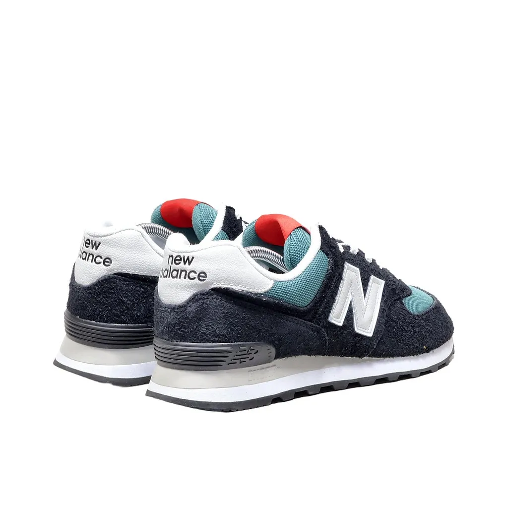 New Balance 574 Sport Shoes Suede Black Color For Men