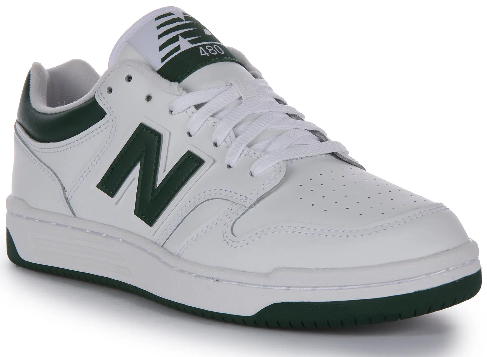 New Balance BB 480 LNG In White Green